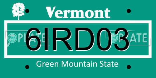 6IRD03 Vermont License Plate