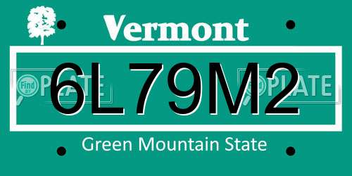 6L79M2 Vermont License Plate