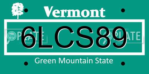 6LCS89 Vermont License Plate