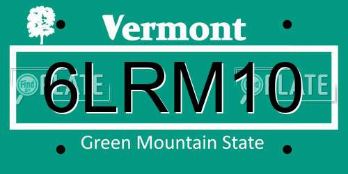 6LRM10 Vermont License Plate