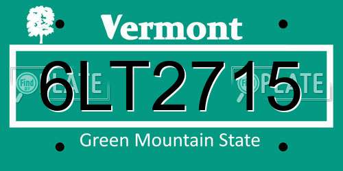 6LT2715 Vermont License Plate