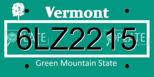 6LZ2215 Vermont License Plate