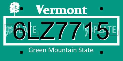 6LZ7715 Vermont License Plate