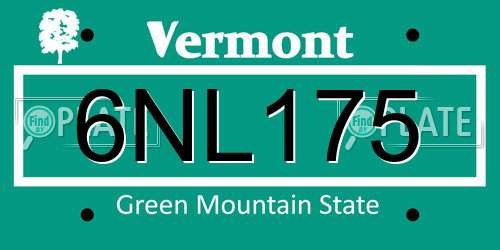 6NL175 Vermont License Plate