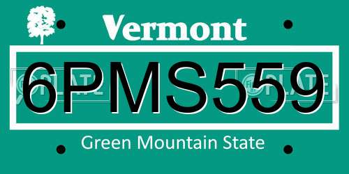 6PMS559 Vermont License Plate