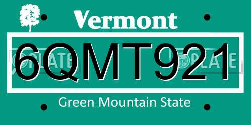 6QMT921 Vermont License Plate