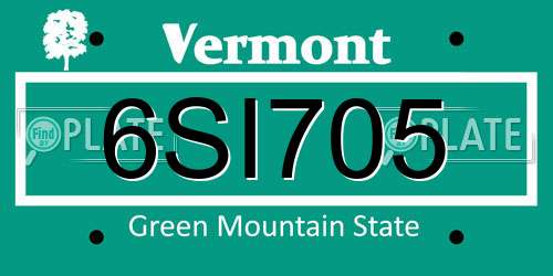6SI705 Vermont License Plate