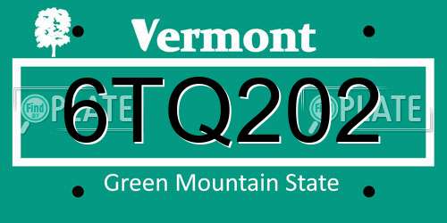 6TQ202 Vermont License Plate