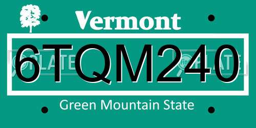 6TQM240 Vermont License Plate