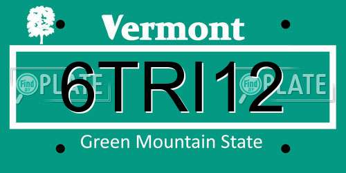 6TRI12 Vermont License Plate