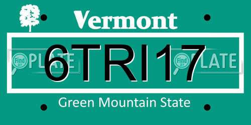 6TRI17 Vermont License Plate