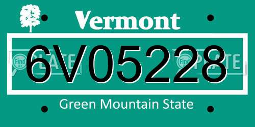 6V05228 Vermont License Plate