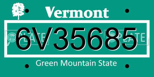 6V35685 Vermont License Plate