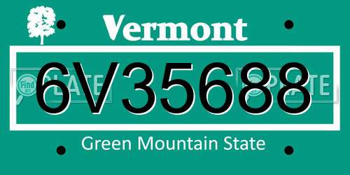 6V35688 Vermont License Plate