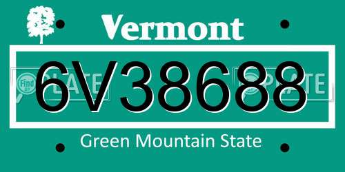 6V38688 Vermont License Plate