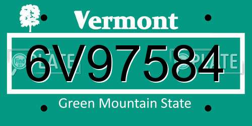 6V97584 Vermont License Plate