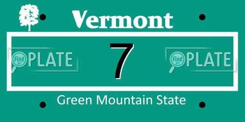 7 Vermont License Plate
