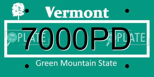 7000PD Vermont License Plate