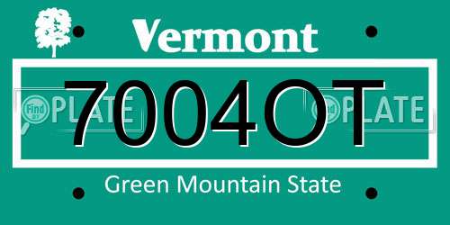 7004OT Vermont License Plate