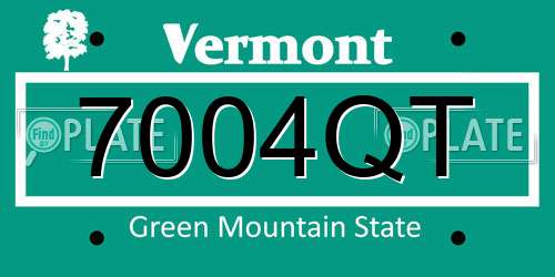 7004QT Vermont License Plate