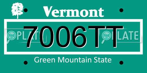 7006TT Vermont License Plate