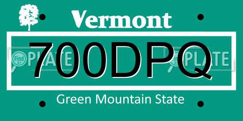 700DPQ Vermont License Plate