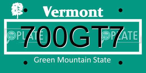 700GT7 Vermont License Plate