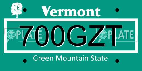 700GZT Vermont License Plate