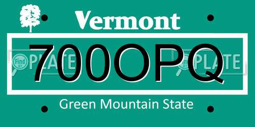 700OPQ Vermont License Plate