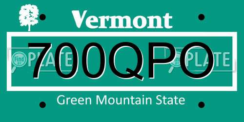 700QPO Vermont License Plate