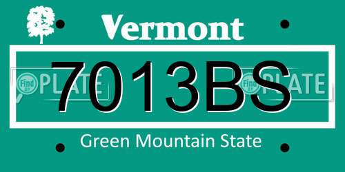 7013BS Vermont License Plate
