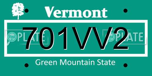 701VV2 Vermont License Plate
