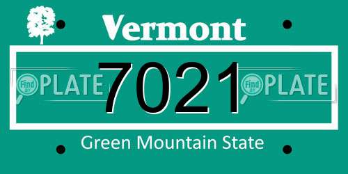 7021 Vermont License Plate