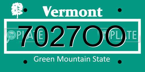 7027OO Vermont License Plate