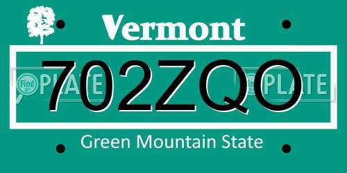 702ZQO Vermont License Plate