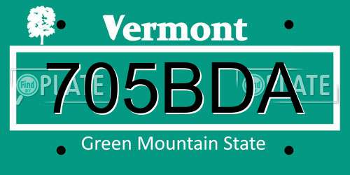 705BDA Vermont License Plate