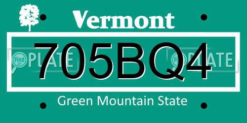705BQ4 Vermont License Plate