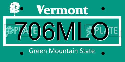 706MLO Vermont License Plate