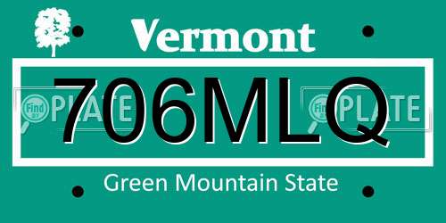 706MLQ Vermont License Plate
