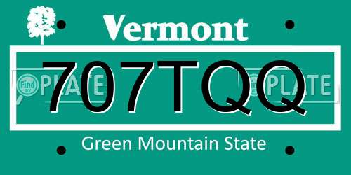 707TQQ Vermont License Plate