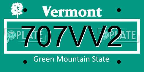 707VV2 Vermont License Plate