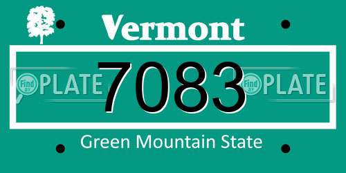 7083 Vermont License Plate