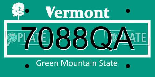 7088QA Vermont License Plate