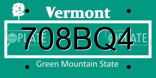708BQ4 Vermont License Plate
