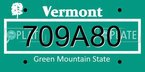709A80 Vermont License Plate