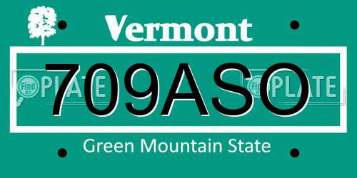 709ASO Vermont License Plate