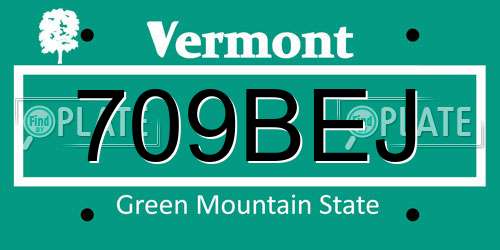709BEJ Vermont License Plate