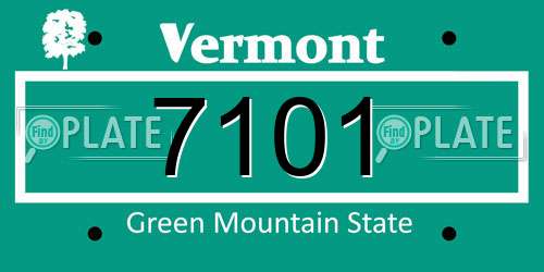 7101 Vermont License Plate