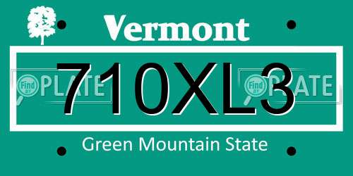 710XL3 Vermont License Plate