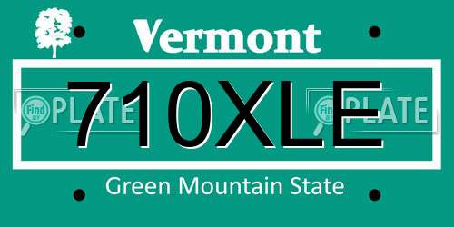 710XLE Vermont License Plate